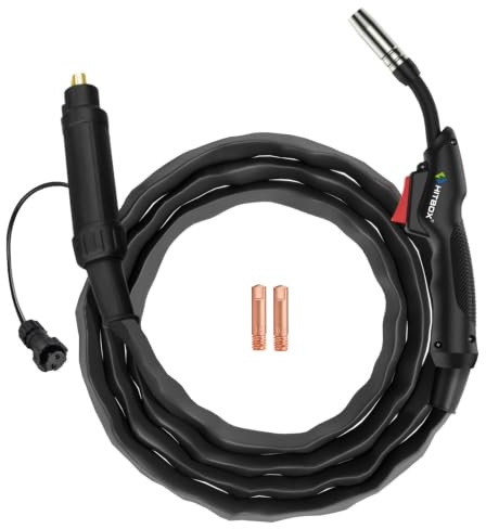 HITBOX - Antorcha de soldadura MIG MB 14AK, 2.6m, Conector Euro | Antorcha de soldadura MIG MAG MB14AK, cable de 2,6 m, enchufe europeo estándar