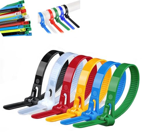 100PCS Buckle Self-Locking Premium Nylon Cable Wire Ties, Self Locking Nylon Cable Ties, Adjustable Zip Ties Straps Fastening Loop Reusable Plastic Nylon Cable Ties (4x150mm)
