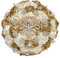 HDKAH Bouquet da sposa per sposa, damigella d'onore, bouquet bianco puro con perle e nastro con rose quinceanera bouquet da sposa per decorazione chiesa matrimonio (18 cm) (oro chiaro + latte)