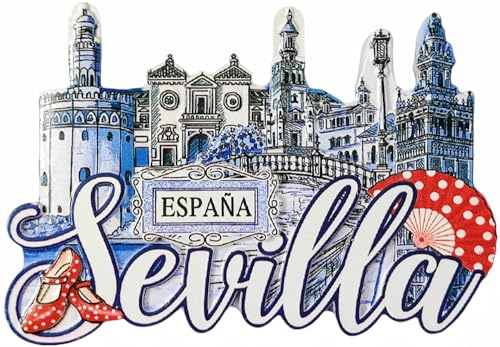 Kühlschrankmagnet, Motiv: Sevilla, Spanien, Tourismus, Souvenir, 3D-Dekoration, magnetischer Aufkleber