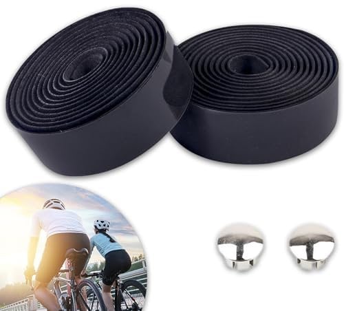Rwoythk Selbstklebendes Rennrad Fahrrad Lenkerbänder Schwarz, 1 PCS Lenkerband, Griffband Rennrad für Rennrad Gravel Straßenrad Urban Cycling