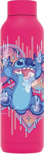 Quokka x DISNEY | BOTELLA TERMO ACERO INOXIDABLE | SOLID RASPBERRY PINK 630 ML STITCH DRIP
