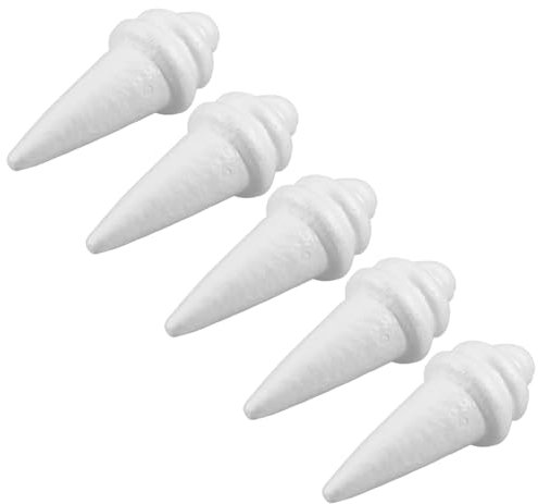 Vaguelly 5st Schaumeismodell Schaumkegel Zum Basteln Eisdiele Modell Einer Eistüte Bastelschaum Eistüte Ornament Gefälschte Eistüten Eisspielzeug Herstellen Weiß
