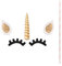 Tabanzhe Unicorn Cake Toppers-Eyelashes Party Cake Decorations Unicorn Horn Ears Glitter Cupcake Topper Set for Birthday Party Wedding Baby Shower Supplies