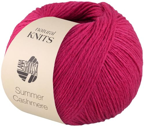 LANA GROSSA Summer Cashmere| Feines Kettengarn aus Baumwolle und Kaschmir | Handstrickgarn aus 90% Baumwolle & 10% Cashmere | 5g Wolle zum Stricken & Häkeln | 210m Garn FB 6