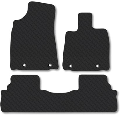 LEXUS RX450H (2013-2016) Heavy Duty Thick Rubber Car Mats Accessories Tailored Fit Front Rear Set Compatible Accessory Waterproof Durable Non-Slip 5mm Full Coverage Protection with Clips