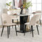 buiesjole Esszimmerstuhl (4 St), Polsterstuhl Design Stuhl mit Rückenlehne,Sitzfläche aus Samt Gestell aus Metall,Verstellbare Füße,Diamantmuster auf der Rückseite,Beige