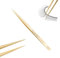 NAGARAKU Pinzas Separadoras Pestañas Alta Precision Aislar Pinzas Profesionales Pinzas Depilar Acero Inoxidable Dorado Ligeras Delgadas Clásicas Multifunción Tweezer con Punta Recta y Aislante (M-02)