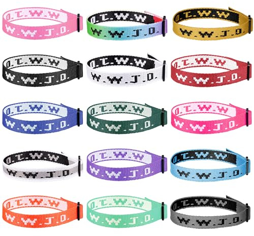 SOMEITIA WWJD Gurtband-Armbänder für Damen und Herren, verstellbar, gewebt, Armband-Set, What Would Jesus Do, Armband, Inspiration, Kirche, religiöse, christliche Geschenke für Spendenaktionen, 15