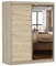 Fabryka Mebli Idźczak Kleiderschrank mit Spiegel - Schwebetürenschrank - Schlafzimmerschrank - 61 x 160 x 195 cm - Schrank für Schlafzimmer, Ankleidezimmer, Wohnzimmer - Sonoma Eiche, Artisan Eiche
