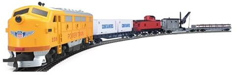Quibuilds Modellino di locomotiva FF-7 in scala 1/87 HO US Union Pacific FF-7 con binari in metallo e carrello che può correre, set di treni americani fai da te Starter kit di treno elettrico per
