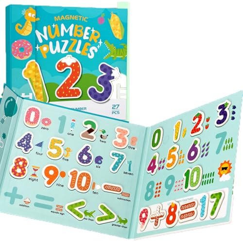 Magnetic Number Learning Board for Kids,Number Magnets Puzzle for Fridge & Whiteboard, Game Educational Gift Toys for Gift Boys Girls