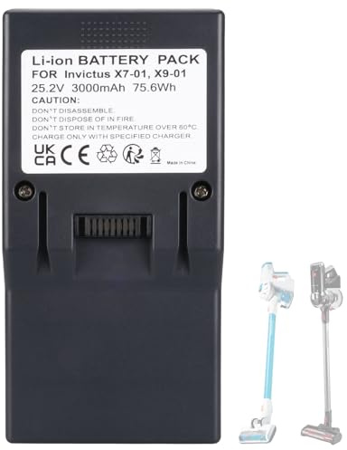 25,2V 3000mAh Akku kompatibel mit Genius Invictus X7, X7-01, X9, X9-01, A8, A9 Staubsauger 101904370, ZB1669-7S1P-01, A28030, 28028