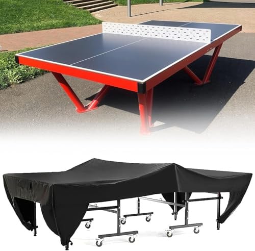 GAESHOW Tischtennisplatte Schutzhülle Abdeckung, Tischtennis Plane, Wasserdicht Abdeckhülle mit Tasche, Tischtennistisch Abdeckplane für Außen Outdoor und Indoor 280x153x73cm