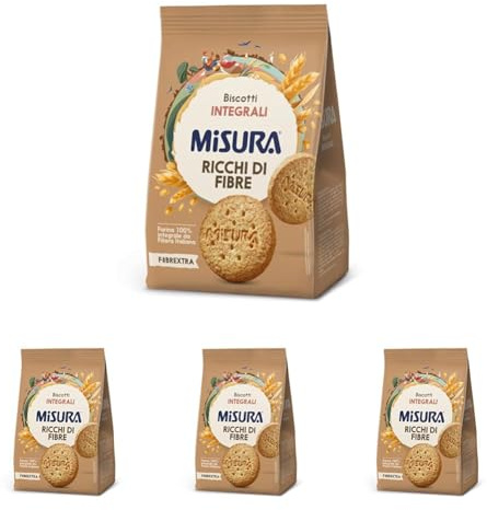Misura Biscotti Integrali Fibrextra | 100% Farina Integrale | Ricchi in Fibre | Confezione da 1320 grammi