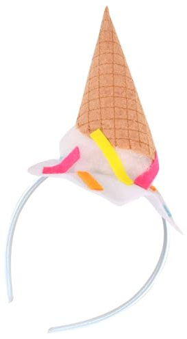 amangul Eiscreme Kostüm Haarband, verstellbarer Kopfschmuck, Haarreifen für Lebensmittelverkäufer, Geburtstagszubehör, Haardekoration