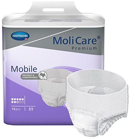 MoliCare Premium Mobile Einweghose: Diskrete Anwendung bei Inkontinenz für Frauen und Männer, 8 Tropfen, Gr. S (60-90 cm Hüftumfang), 4x14 Stück