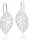 MATERIA Damen Ohrringe Blatt hängend - 925 Sterling Silber Ohrhänger Blätter Schmuck mit Geschenk-Box 45x20mm SO-45
