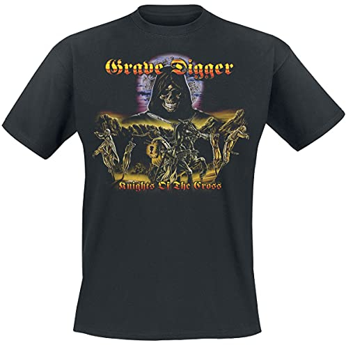 Grave Digger Knights of The Cross Männer T-Shirt schwarz XL 100% Baumwolle Band-Merch, Bands