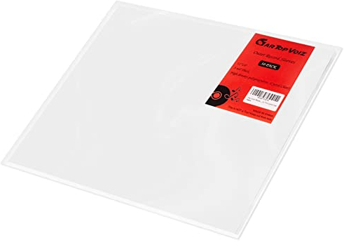 Gartopvoiz Outer Vinyl Sleeves, Set of 50 Plastic Vinyl Album Covers Protect 12 LP, 3 mil Thick Cystal Clear