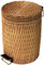 GLP Basurero redondo de mimbre con tapa, cubo de basura de mimbre para cocina, baño, hogar, cubo de basura grande con pedal (color: A, tamaño: 5L)