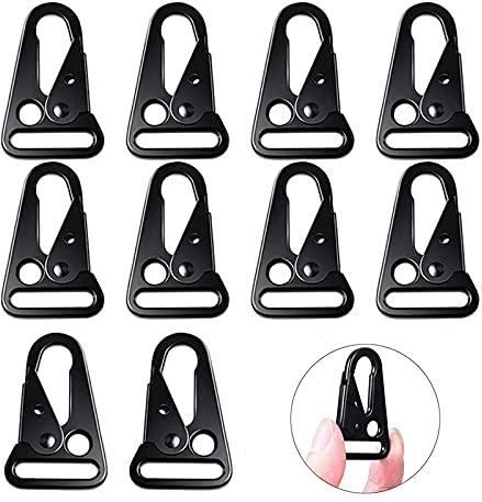 10 Stück Taktischer Hängender, Outdoor Gurtband Hängende Schnalle, Karabiner Hängender Gürtel Karabiner, für Bergsteigen, Camping, Wandern, Jagen, Outdoor-Aktivitäten (Schwarz)