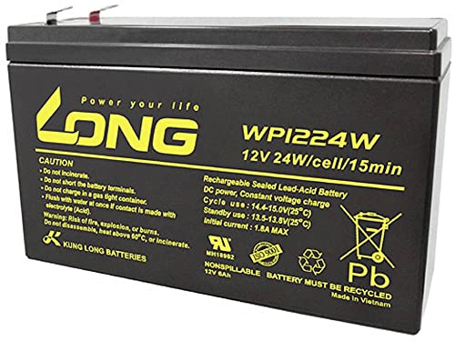 LONG WP1224W WP1224W Bleiakku 12V 6Ah Blei-Vlies (AGM) (B x H x T) 151 x 101 x 51mm Flachstecker 6.35mm Geringe Selbstentladung