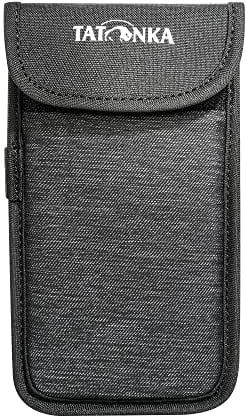 Handyhülle Tatonka Smartphone Case XL (15 x 8 cm) - Rundum gepolsterte Schutzhülle fürs Handy mit Klettverschluss-Deckel - Innenmaße: 15 x 8 cm,1 Stück, off black