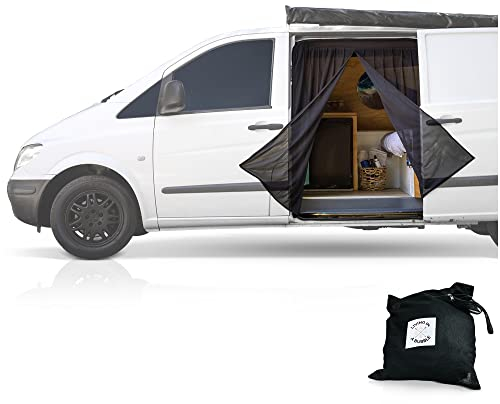 Living in a Bubble Zanzariera per furgone per Mercedes Metris, Ford Transit Connect e altri camper, zanzariera universale per porta scorrevole, chiusura magnetica centrale