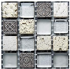 EasyLife - 40 adhesivos para azulejos de pared para decoración del hogar, 10 x 10 cm, impermeables, autoadhesivos, adhesivos para azulejos para cocina y baño(Set7)