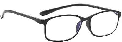 PROFLEX BluOptix mit Blaulichtfilter leicht, flexibel, kratzfest, unisex (Damen + Herren), Computerbildschirm-Technologie Lesebrille (schwarz, +1,0)