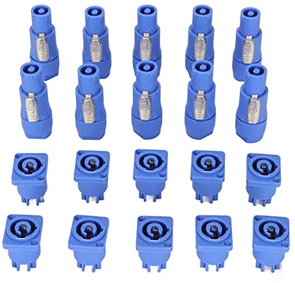 Goshyda 3-poliger AC-PowerCon-Stecker und -Buchse, Plug-and-Play-Lautsprecher-Netzteil, Signaleingangs- oder -ausgangsbuchse für Beam Light Stage Light Power