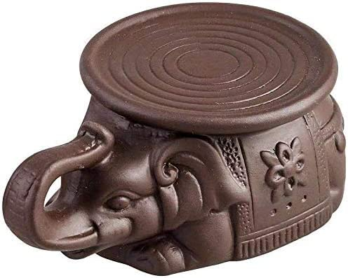 Handgefertigte Teekannenunterlage, chinesischer Yixing Elefant Teekannenhalter, Zisha Kung Fu Keramik lila Sand Tee Haustier, Teetablett Dekor Tee-Set (lila)