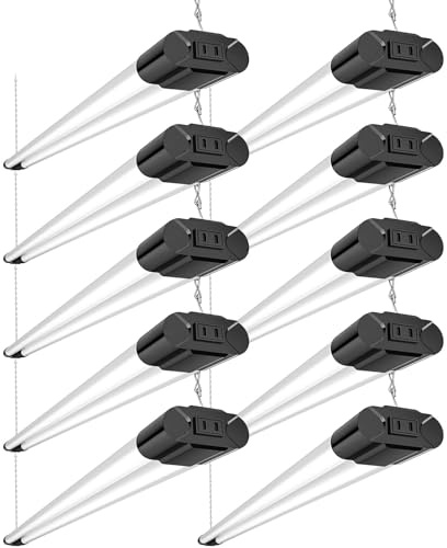 BBOUNDER 10 Pack 4FT LED Shop Light, 6500K, 40W=250W, 4400LM, 4 Linkable