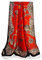 GLORIS Damen schal fein seidig groß 180 x 90 cm Rot mit buntes Muster. Halstuch Tuch für Frauen. Kopftuch Halstuch Schal. Seidenschal Elegante