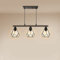 EMKE Industrial Ceiling Light Fixture, 3-Light Vintage Pendant Lamps, E27 Base Modern Island Lights, DIY Adjustable Wires for Hallway, Living Room and Restaurant, Black