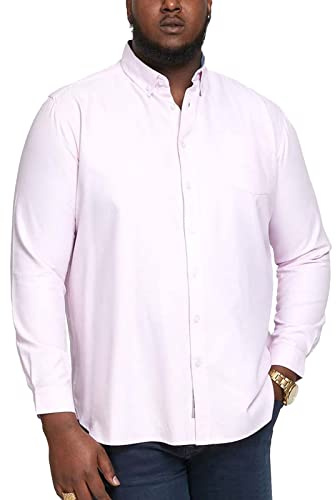 D555 Men's Plus Size Richard Basic Oxford Long Sleeve Shirt in 5 Colours 2XL to 6XL