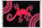 SAIVONA Pareo Sarong Strandtuch Damen-Wickelrock Strand-Handtuch Wickeltuch oder Handtuchkleid und Wickelkleid Damen-Handarbeit aus Fair Trade Herstellung Batik Gecko Schwarz Pink