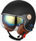 Casco Moto Demi-Jet Moto Bluetooth Casco A Scodella Omologato ECE/DOT Cruiser Scooter Street Casco Con Visiera Parasole Estivo Moto Aperto Mezzo Casco Per Uomo Donna 9,M:57-58CM