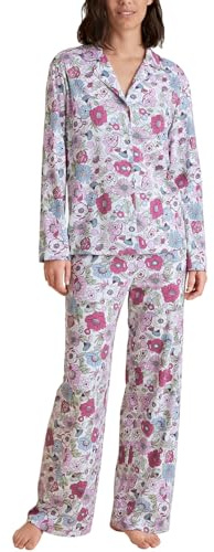 CALIDA Botanic Dreams Pyjama Damen | durchgeknöpfter Schlafanzug aus 100% hochwertiger Baumwolle