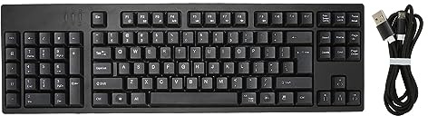 Zunate Linkshänder-Tastatur, 109 Tasten, Kabelgebundene Ergonomische Tastatur, Micro-USB-Anschluss, mit Weiteren 2 USB-Schnittstellen, US-Layout, Englische Tastatur