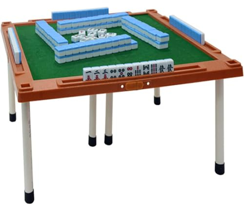 RUTAVM Folding Mahjong Table, 18.8in Portable Square Poker Table Wear-Resistant PVC Desktop With Green Professional Tabletop For Jigsaw Puzzles Camping Party