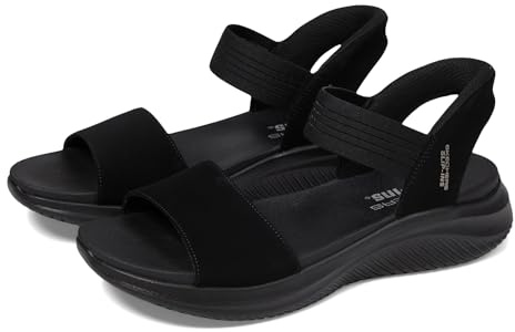 Skechers Damen Ultra Flex 3.0 Sandal Summerville Sandalen, Black Mitobuck/Gore, 38 EU
