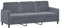 vidaXL Sofa 3-Sitzer, Loungesofa Couch mit Armlehnen Rückenkissen, Wohnzimmersofa Designsofa Metallgestell, Sitzmöbel Dreisitzer, Dunkelgrau Samt