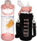 Seekua 2 litre Sport Gourde d'eau Avec Paille et Temps Motivation Marqueur, 2l Grande Bouteille d'eau Verre Avec Sans BPA Pour le Gym Bureau Fitness Camping