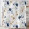 Hnmdmyi Rideau de Douche Fleurs 180x200, Bleu Beige Aquarelle Feuilles Rideau de Douche Moderne Minimaliste Décoratif Rideau de Baignoire Imperméable Polyester Tissu Lavable Rideau de Bain