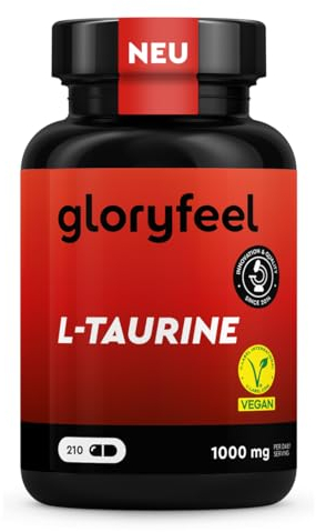 L-Taurine 1000mg Par Dose, 210 Capsules Végan (3 Mois de Cure), Acide Aminés Musculation, Adapté aux Sportifs, Pour L'Entraînement et Performance, Sans Additifs, Testé en Laboratoire