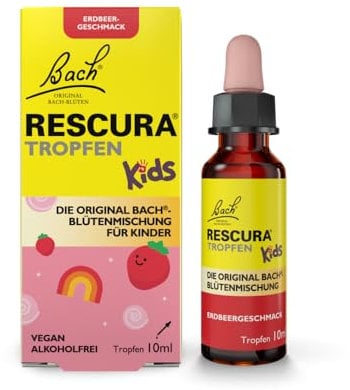 Bach RESCURA KIDS Bachblüten Tropfen Erdbeergeschmack, 10ml I Bachblütenmischung für den Kinder I ehemals Rescue das Original