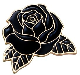 Petite broche en forme de rose noire mignonne pour homme et femme - Jolie broche fantaisie pour Saint-Valentin, chapeau, sac, vêtements, bijoux, cadeau d'anniversaire, Métal, Pas de gemme