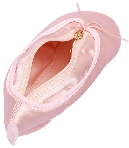 Ballett Make up Tasche mit Bowknot für Mädchen Tanz Make up Tasche Reißverschluss Ballett Schuhtasche Netter Schwan Ballet Make up Sammlung Box für Lippenstift, Augenbrauen und Eyelinerballet M